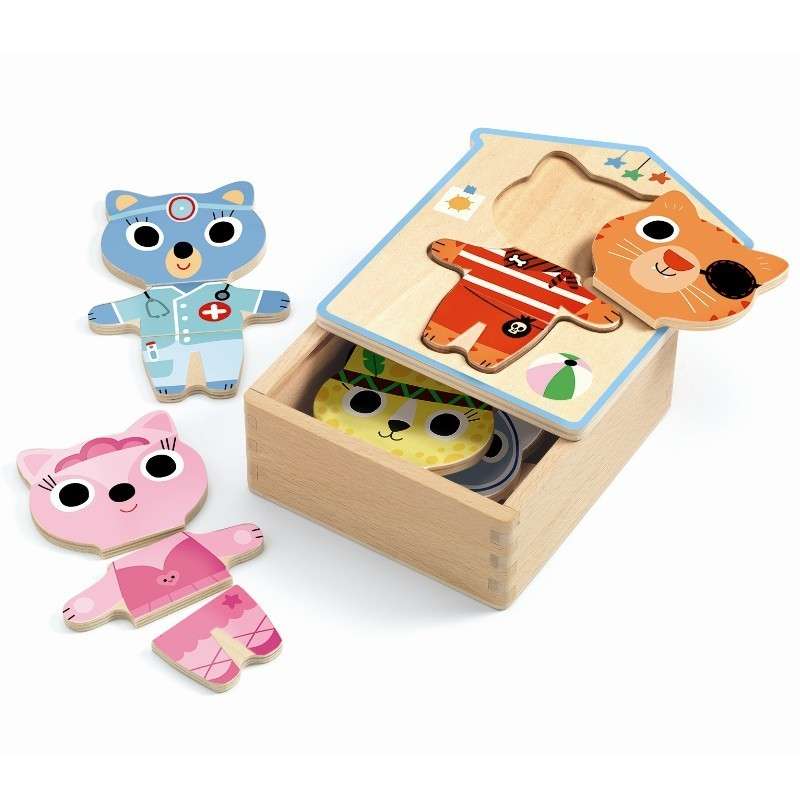 Wooden Puzzle - Dress Up the Kitten