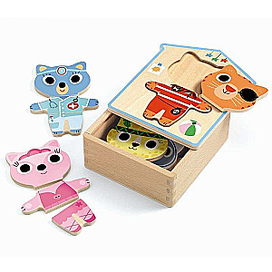 Wooden Puzzle - Dress Up the Kitten