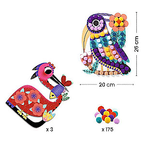 Creative Set: Collage with Soft Pom-Poms - Birds