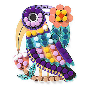 Creative Set: Collage with Soft Pom-Poms - Birds