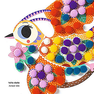 Creative Set: Collage with Soft Pom-Poms - Birds