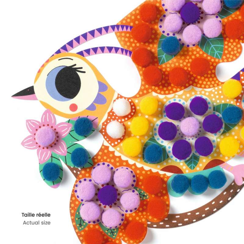 Creative Set: Collage with Soft Pom-Poms - Birds