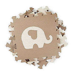 Modular Puzzle Mat - Animals, Brown