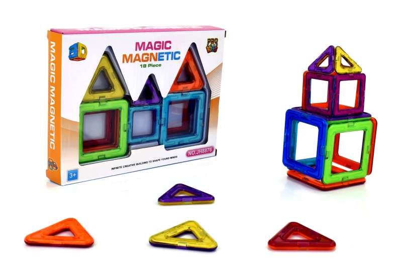 Children's Magnetic Blocks - Magic Magnetic, 18 Elements