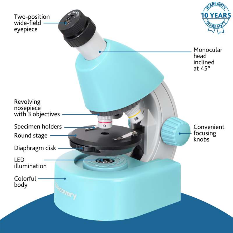Discovery Micro Marine Microscope, 40x-640x, with a book