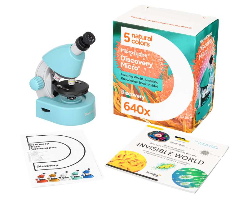 Discovery Micro Marine Microscope, 40x-640x, with a book