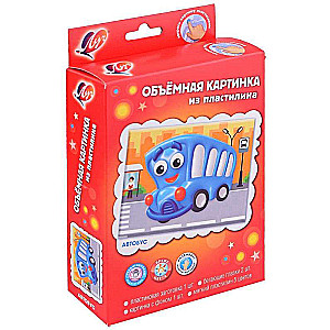 Set. Three-dimensional picture made of plasticine in assortment: Kitten, Bus, Dragon, Airplane, Bunny