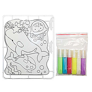 Glass Paint Set with Stencil - Whales