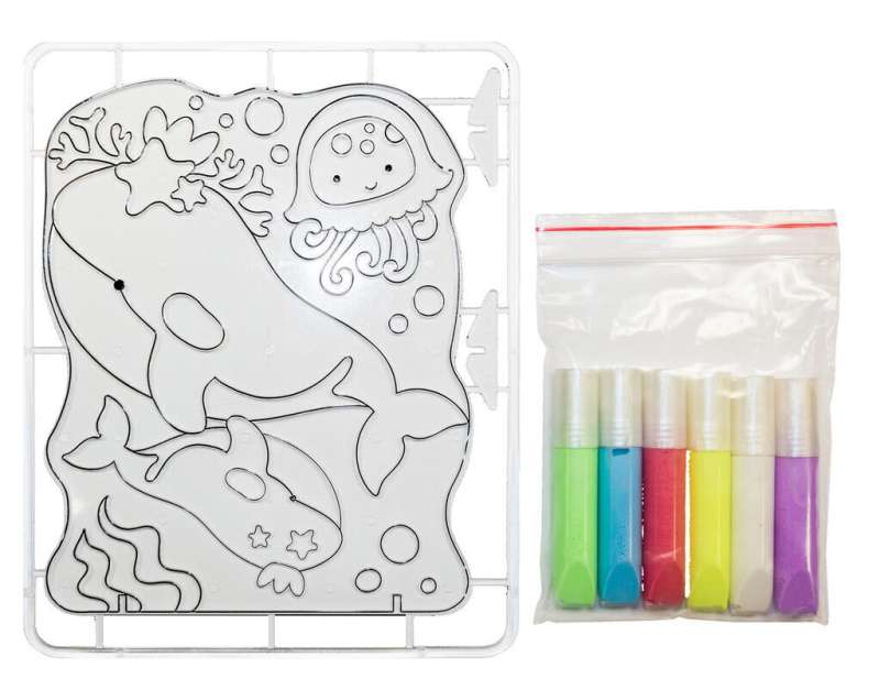 Glass Paint Set with Stencil - Whales