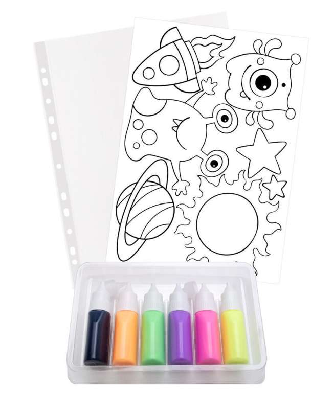 Set of Paints for Glass. Stained Glass Stickers - Space