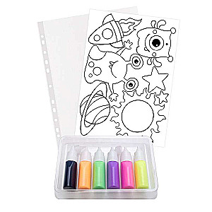 Set of Paints for Glass. Stained Glass Stickers - Space