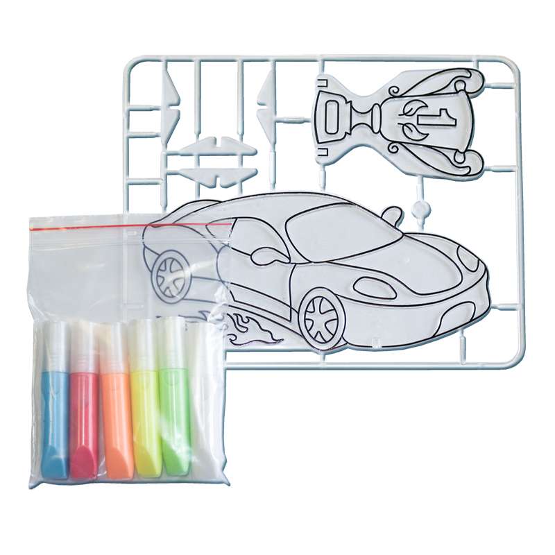 Glass Paint Set with Stencil - Car Racing