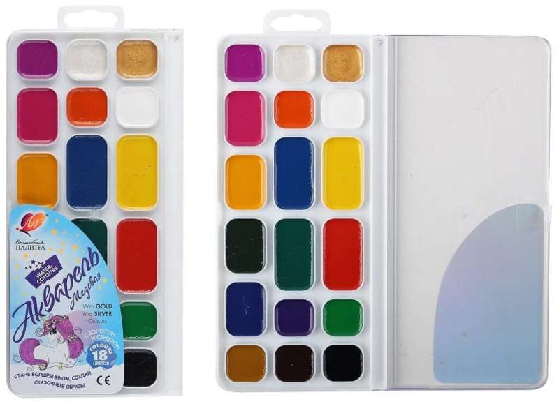 Watercolor - Magical Palette, 18 Colors, Without Brush