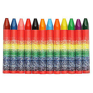Wax Crayons Oil-Based - Kid, 12 Colors