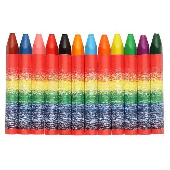 Wax Crayons Oil-Based - Kid, 12 Colors