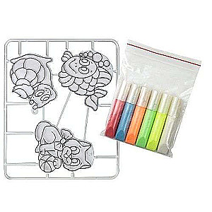 Stained Glass Paint Set with Stencils - Stained Glass Pendants. Let's Play with Cartoons!
