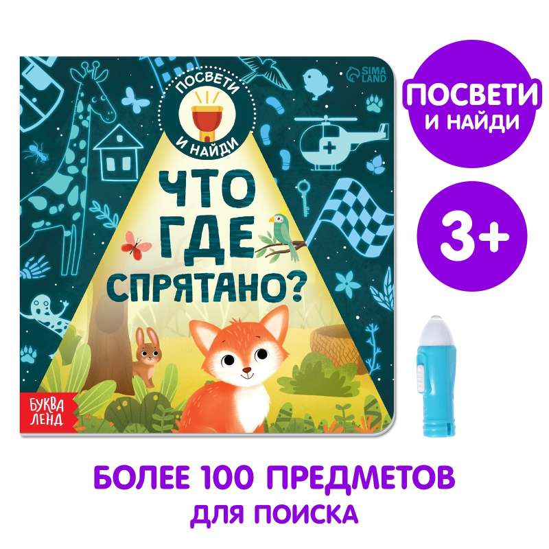 Book with a flashlight - What is hidden where?