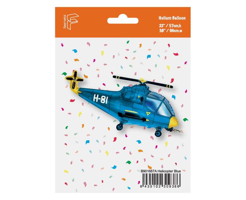 Foil balloon 24 - Helikopter, blue