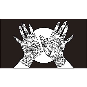 Warm East. Coloring on a Black Background