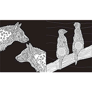 Shades of Nature. Coloring Book on Black Background