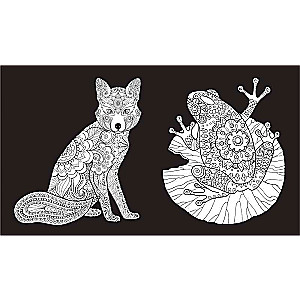 Shades of Nature. Coloring Book on Black Background