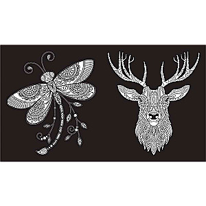 Dark Forest. Coloring on a Black Background