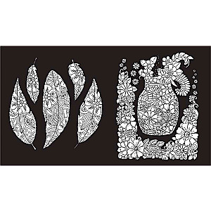 Charming Flowers. Coloring on a Black Background