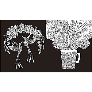 Charming Flowers. Coloring on a Black Background