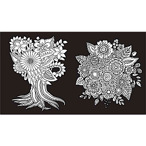 Charming Flowers. Coloring on a Black Background