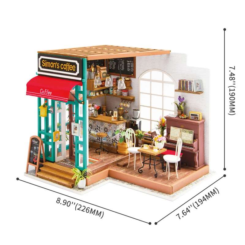 3D Foldable Miniature ROBOTIME - Simon's Coffee Shop