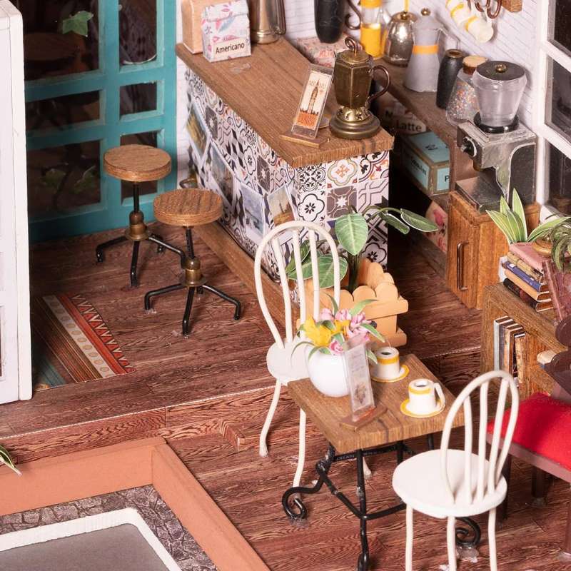 3D Foldable Miniature ROBOTIME - Simon's Coffee Shop