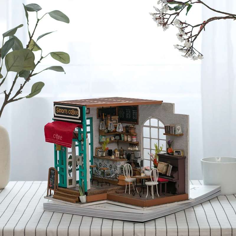 3D Foldable Miniature ROBOTIME - Simon's Coffee Shop