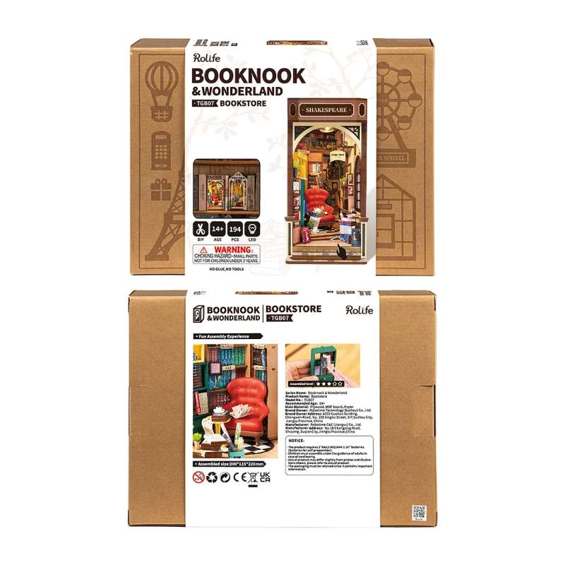 3D folding miniature ROBOTIME - Book Nook Shelf Insert Kit