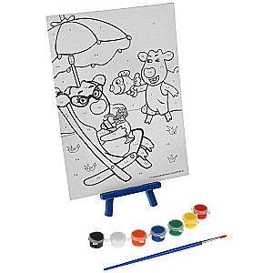 Painting Kit. Orange Cow - Canvas Painting by Numbers