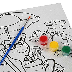 Painting Kit. Orange Cow - Canvas Painting by Numbers