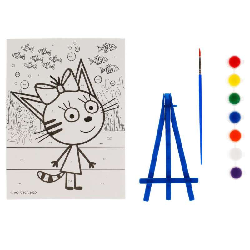 Painting Set. Three Cats - Caramel's Excursion