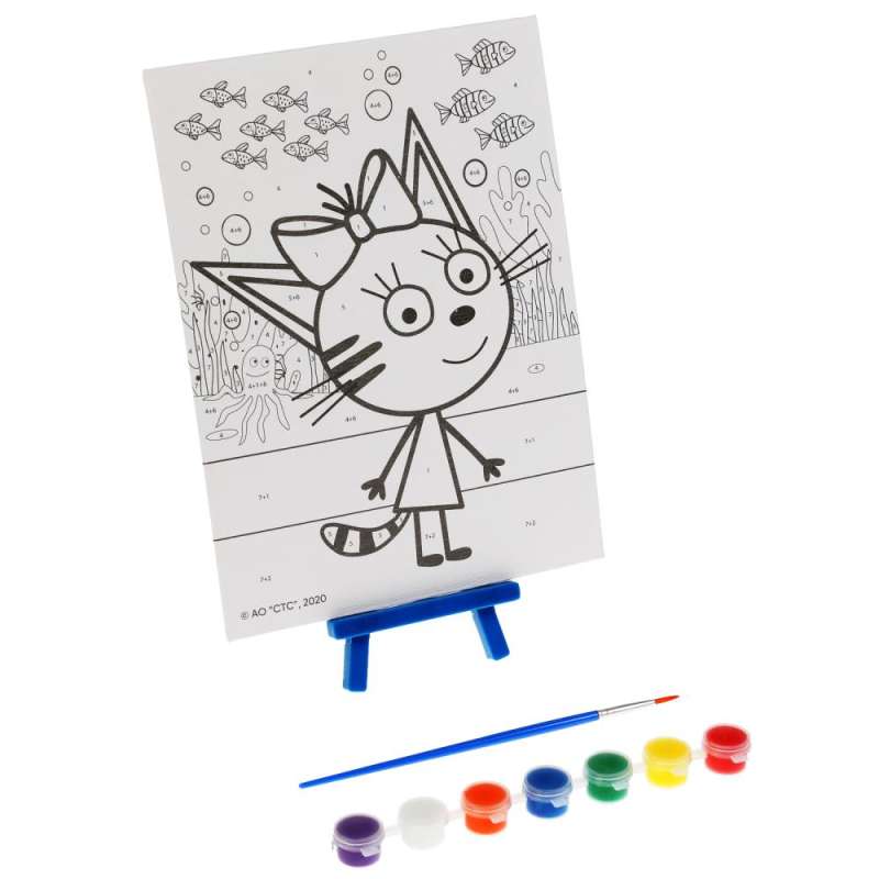 Painting Set. Three Cats - Caramel's Excursion