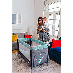 4BABY ROYAL Travel Crib with Opening Side - Green