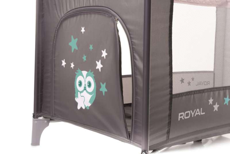 4BABY ROYAL Travel Crib with Opening Side - Green