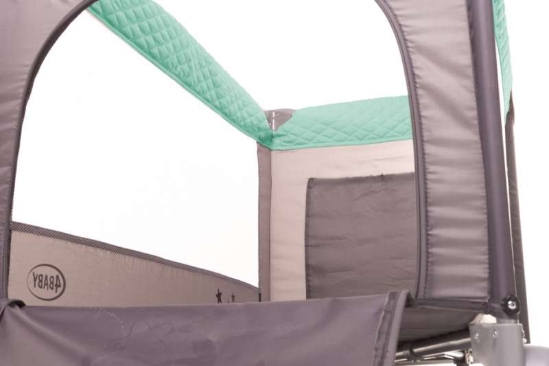 4BABY ROYAL Travel Crib with Opening Side - Green