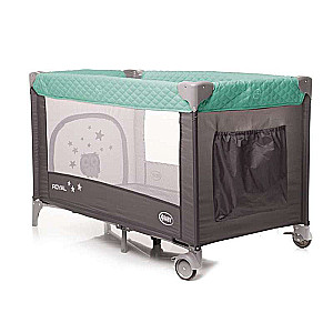 4BABY ROYAL Travel Crib with Opening Side - Green