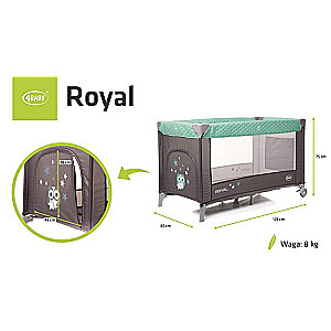 4BABY ROYAL Travel Crib with Opening Side - Green