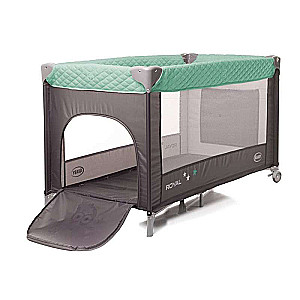 4BABY ROYAL Travel Crib with Opening Side - Green