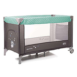 4BABY ROYAL Travel Crib with Opening Side - Green