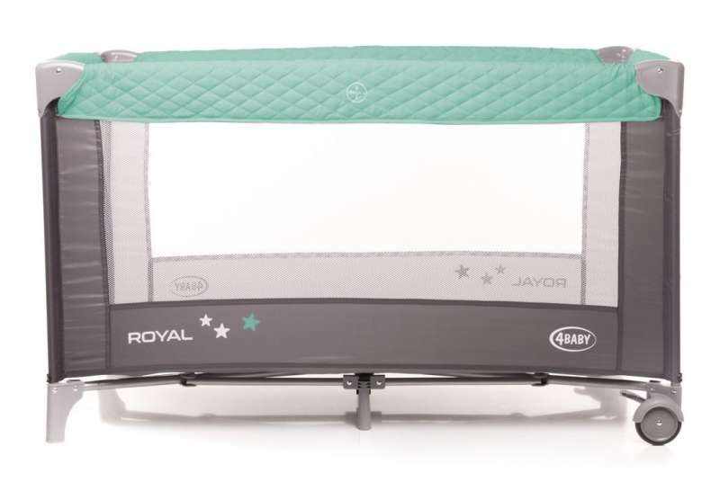 4BABY ROYAL Travel Crib with Opening Side - Green