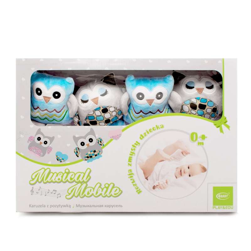 4BABY Crib Carousel - Blue-Grey