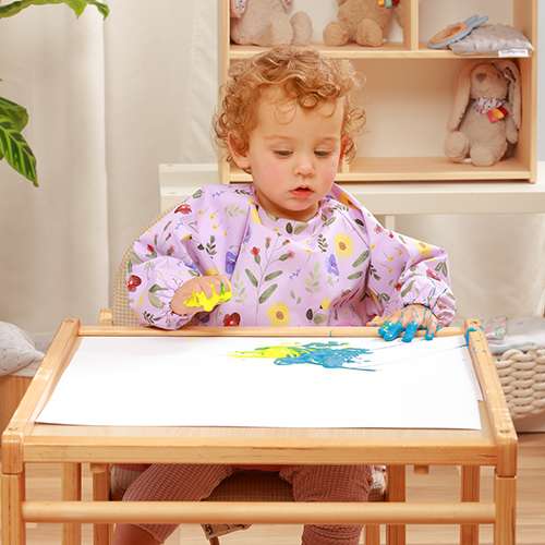 BABYONO GARDEN Bib with long sleeves - 42x21cm