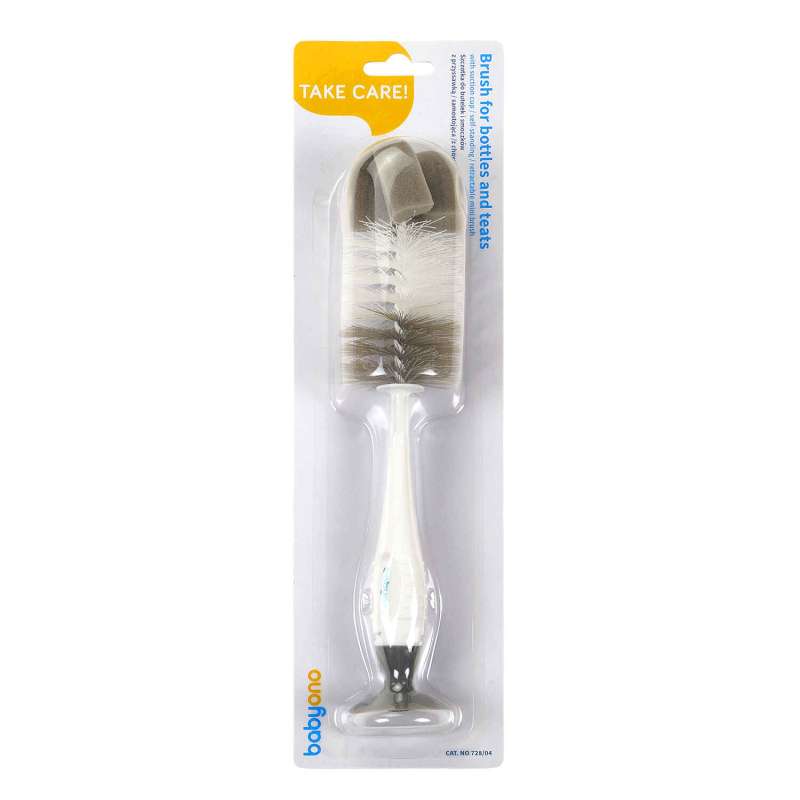 BABYONO Bottle and Nipple Brush, Brown