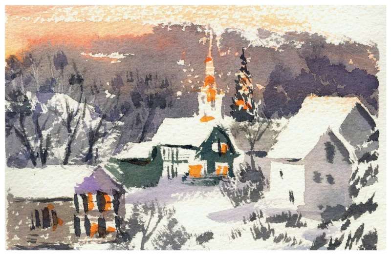 Watercolor Seasons: The Winter Sorceress. Drawing Sparkling Hoarfrost, New Year's Lights, and Vintage Postcards