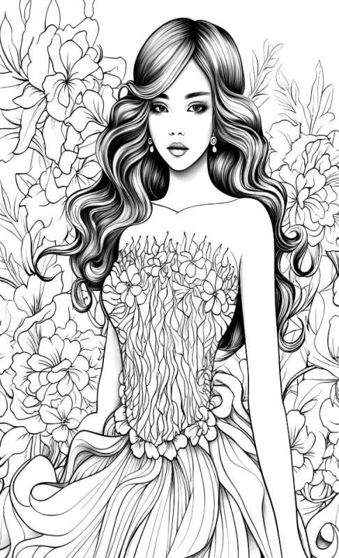 Fashion. Fashion coloring book for creativity and inspiration